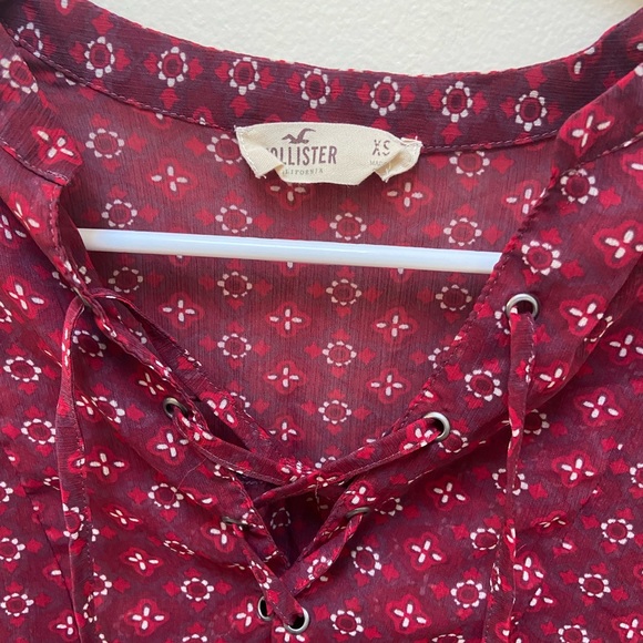 Hollister floral long sleeve tie blouse size XS boho - Picture 2 of 3